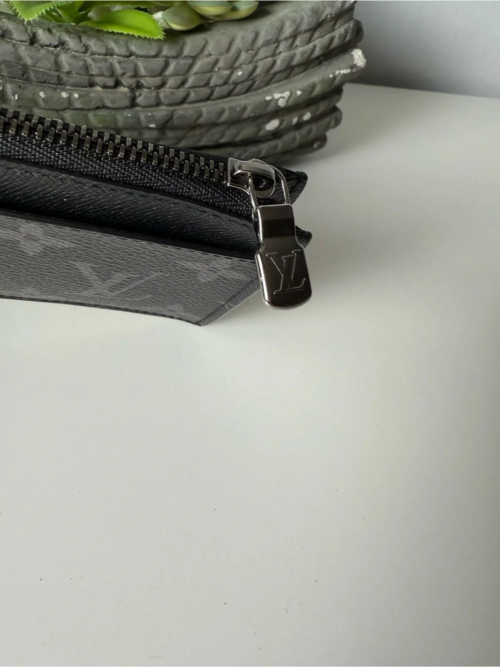 LOUIS VUITTON Coin Card Holder Monogram Eclipse Canvas